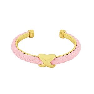 Crisscross Accent Leather Cuff